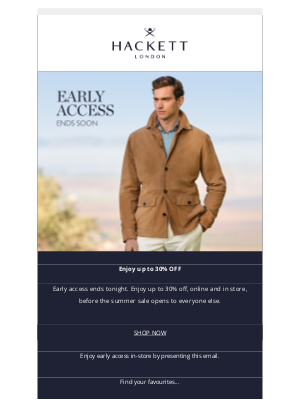 Hackett London - Early Access ends soon - Up to 30% off
