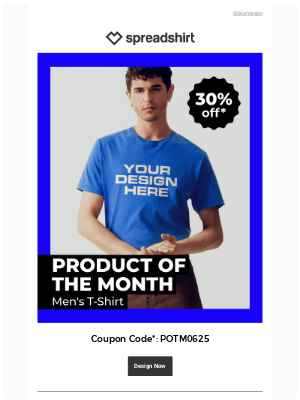 Spreadshirt - Get 30% off our customizable men's T-shirt