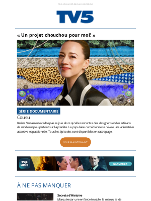 TV5 Unis (Canada) - 🧵✨Voyez la série Cousu avec Karine Vanasse