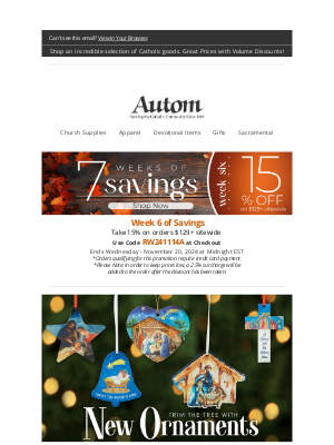 Autom - Week 6 of Savings • 15% off on $129+ sitewide