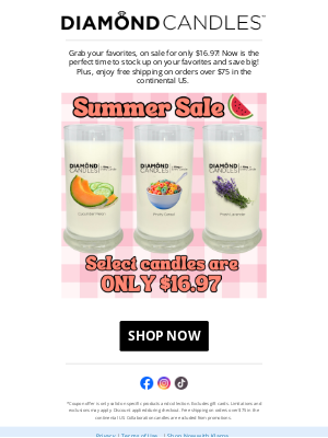 Diamond Candles - Our Summer Sale is here, and these prices are HOT! ☀️