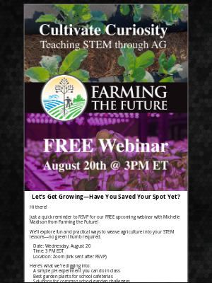 STEMfinity - Still Time to RSVP! 🧪 Free STEM Gardening Webinar