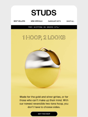 Studs - 50% Gold, 50% Silver