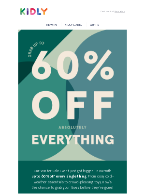 kidly (United Kingdom) - New Week, New Deals: Now Up To 60% Off Everything 💥