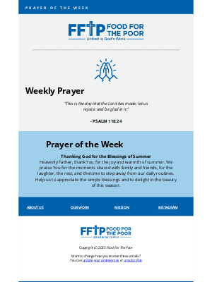 Food For The Poor - 🙏 Prayer of the Week: Thanking God for the Blessings of Summer