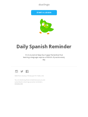 Duolingo - 👋 Hi iris lucienne! It’s time for your daily Spanish lesson. Take 5 minutes now to complete it.