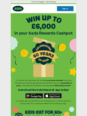 ASDA Good Living (United Kingdom) - Win up to £6,000 to spend at Asda 🤩