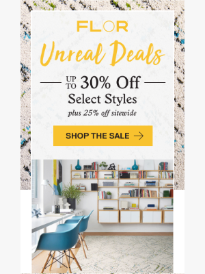 FLOR - Up to 25% off select items, plus 30% off sitewide!