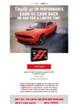 Dodge - Earn 4% cash back on gas purchases