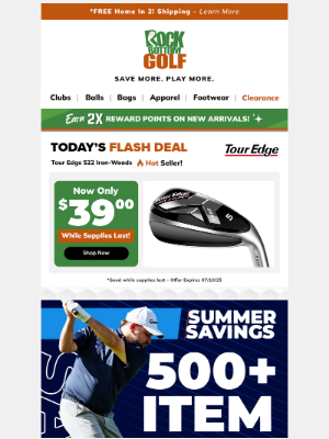 Rock Bottom Golf - 𝗡𝗘𝗪 🚩 DOORBUSTER DEALS + $5 or FREE Shipping On EVERY ORDER!