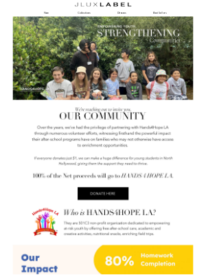 JLUXLABEL - Join Us in Giving Back 💫