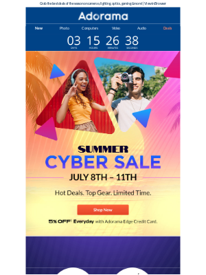 Adorama - Summer Cyber Deals Are Here!
