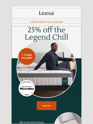 Leesa - Get in the holiday spirit with 25% off the Legend Chill