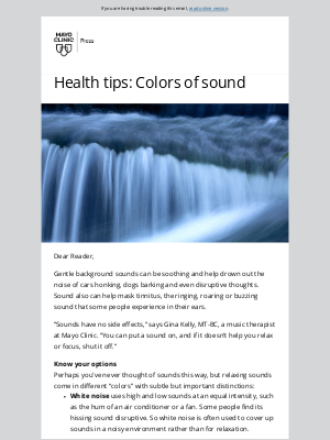 Mayo Clinic - Health tips: Colors of sound