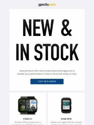GPS City - New from Garmin. Now In Stock