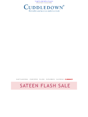 Cuddledown - SAVE on Best-Selling Sateen! Limited time only!