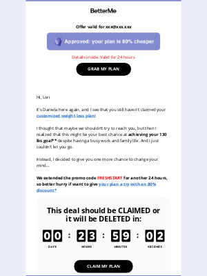 BetterMe Workouts - Your plan is still in your cart - here's how to claim it