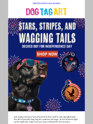 Dog Tag Art - Red, White, & Woof: Show Your Pet's Patriotic Side!
