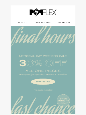 POPFLEX - FINAL HOURS: 30% of your ootd ⏳