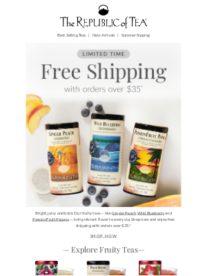The Republic of Tea - Free Shipping Over $35 Ends Soon!