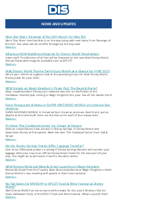 The DIS - News and Updates for 05/06/2025