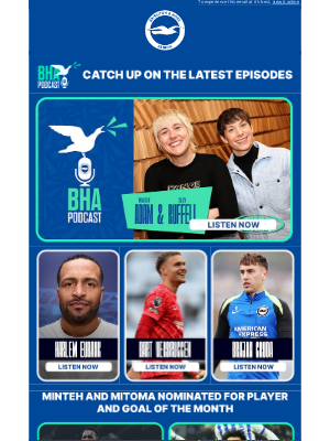 Brighton & Hove Albion FC (United Kingdom) - Catch up all the latest Albion content 😍