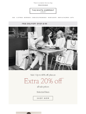 The White Company - Extra 20% off Sale? Yes please