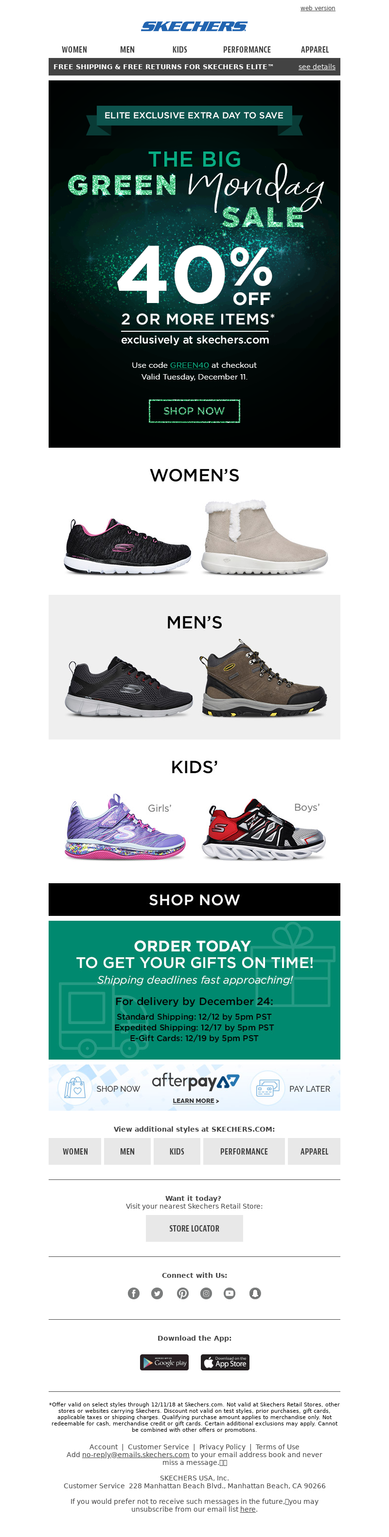 SKECHERS - Surprise! Extra Day for Guaranteed Delivery...