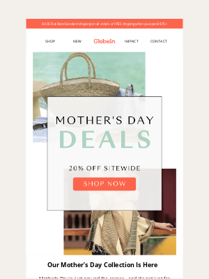 GlobeIn - Celebrate Mom + 20% Off 💐