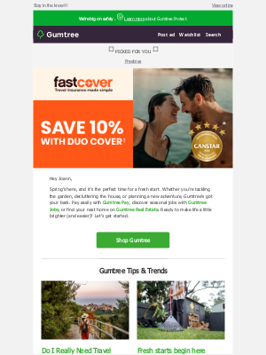 Gumtree Australia - Joann, Fresh Deals for Spring with Gumtree!!