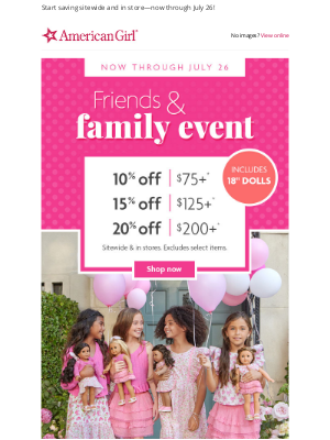 American Girl - Friends & Family Event: Up to 20% off