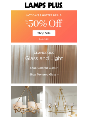 Lamps Plus - Ends Soon! Up to Half Off + Trending Now: Textured Glass