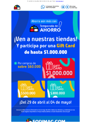 Falabella (Chile) - ¡Gana una gift card de hasta 1 millón! 🤩