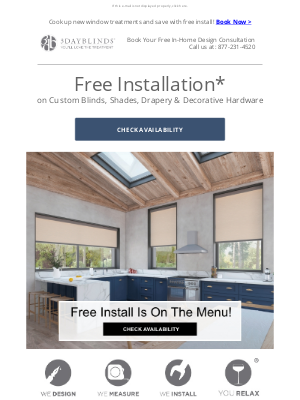 3 Day Blinds - [FREE Installation] 👨‍🍳 Let Us Whip Something Up For You!
