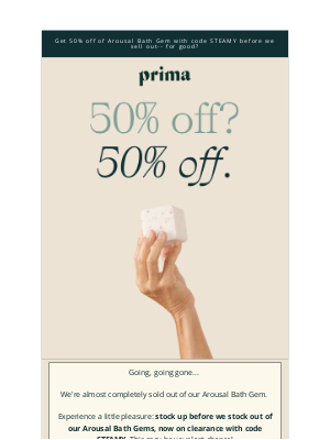 Prima - how does 50% off sound? 🔥