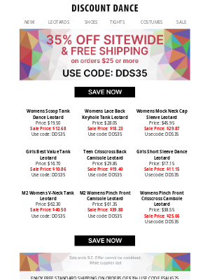 Discount Dance - Your Order Ships Free (+ You Save 35%)