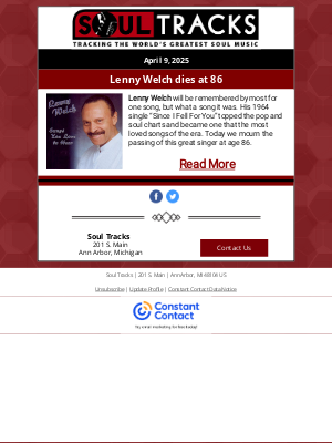 SoulTracks, LLC - Breaking News: “Since I Fell For You” hitmaker Lenny Welch dies at 86