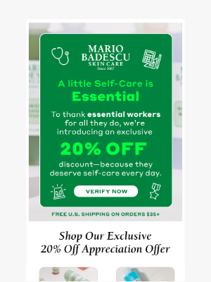Mario Badescu Skin Care - 🩺 Thank You, Heroes—20% Off Just for You