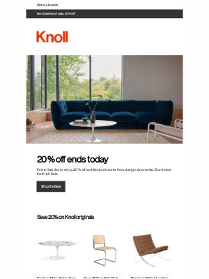 Knoll - 20% off ends today