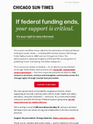 Chicago Sun-Times - Press freedom is under threat — help us protect it