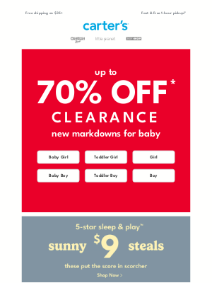 OshKosh B'Gosh - CLEARANCE deals UP TO 70% OFF ❤️‍🔥 Shop NOW ‼️