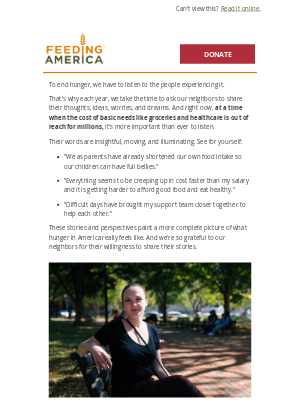 Feeding America - What people experiencing hunger want us to know