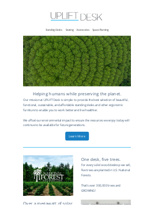 Uplift Desk - Helping humans while preserving the Earth