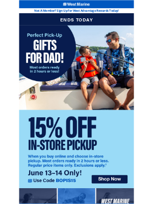 West Marine - 15% Off In-Store Pickup
