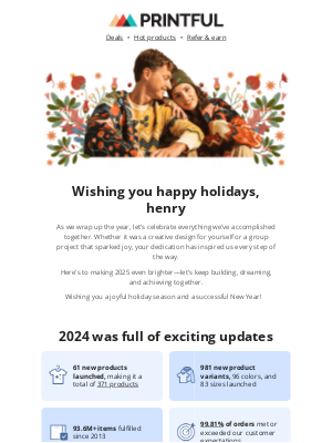 Printful - Happy holidays, , henry! 🎄