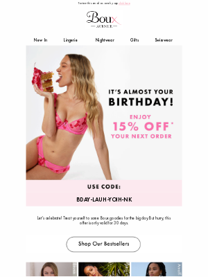 Boux Avenue - Open for your birthday discount! 🎉