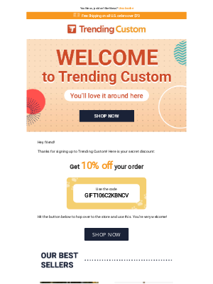 TrendingCustom.Com - Re: Your discount is inside