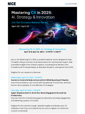 NICE - Unlock the Future of CX with AI – Register Now!