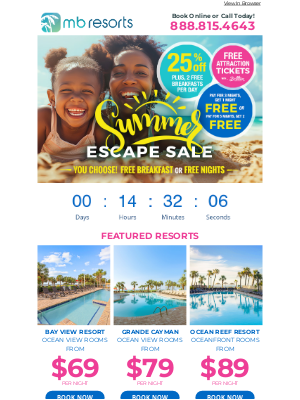 Brittain Resorts & Hotels - ⌛️ Last Chance To Book! Ocean View Rooms from $69 Per Night With Our Summer Escape Sale ☀️