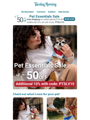 Pier 1 Imports - Pet Lovers Special: Up to 50% Off + Extra 10% Off with Code: PTSLV10